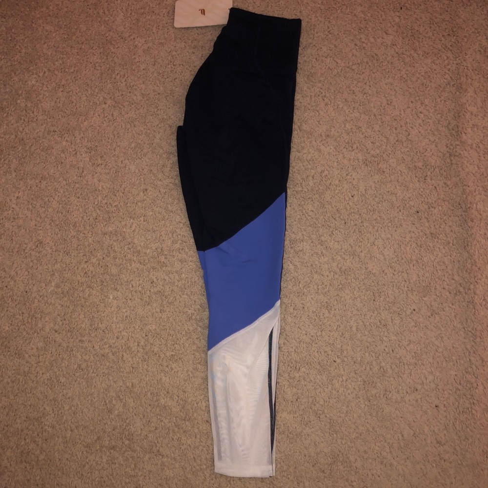 Fabletics Blue and White High Waisted Leggings